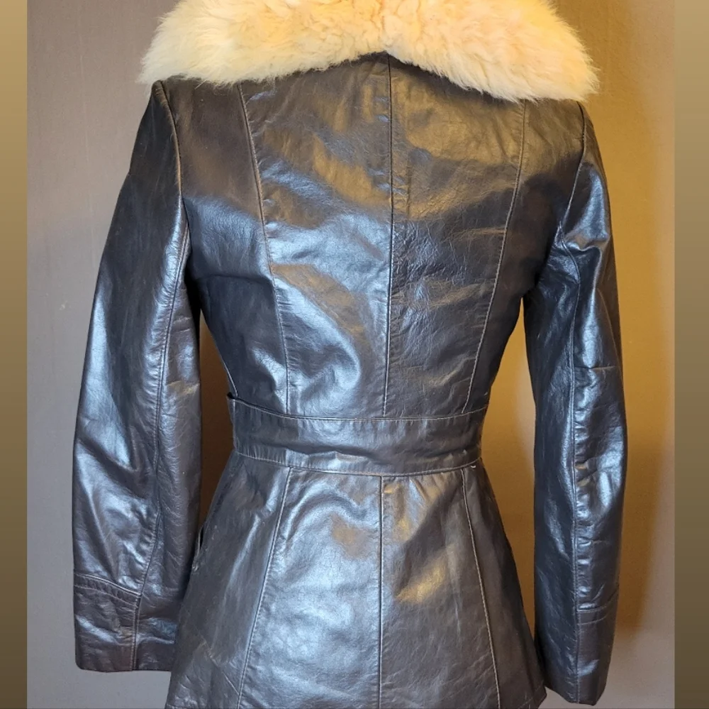 Vintage 70s CasaNova Genuine Leather and Wool bomber coat - Picture 2 of 4